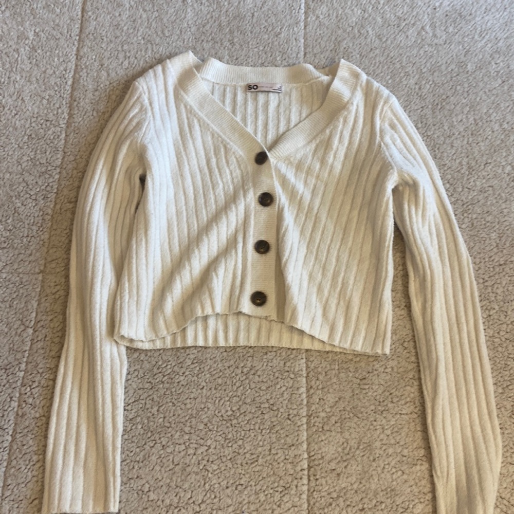 Girls SO white sweater size Small (S).